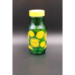 VTG Anchor Hocking ReaLemon Lemon Juice Green Glass Jar Canister Granny Core Qt